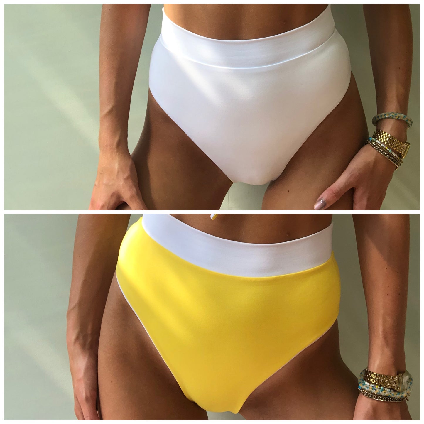 Agave High Wasted BOTTOM - Yellow/White