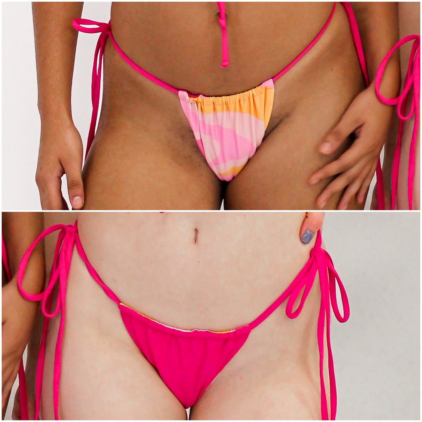 Melia BOTTOM with Straps - Hot Pink/Grapefruit